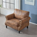Rolled Arm Sofa With Nailhead Trim, 1 Seater Upholstered Couch With Wooden Legs