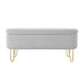 Upholstered Oval Storage Bench For Living Room