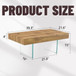 Natural Style Coffee Table With Glass Legs - Wood Grain Texture