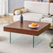Natural Style Coffee Table With Glass Legs - Wood Grain Texture