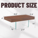 Natural Style Coffee Table With Glass Legs - Wood Grain Texture