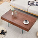 Natural Style Coffee Table With Glass Legs - Wood Grain Texture