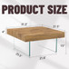 Natural Style Coffee Table With Glass Legs - Wood Grain Texture