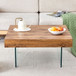 Natural Style Coffee Table With Glass Legs - Wood Grain Texture
