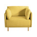 Modern Upholstered Accent Chair With Soft Cushions, Sleek Armrest Design