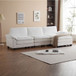Modular L Shaped Corduroy Sectional Sofa With Removable Ottoman, Upholstered Sofa With Supportive Foam For Living Room - Beige