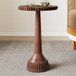 Modern Mango Wood Round End Table With Pedestal Base - Honey