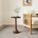 Modern Mango Wood Round End Table With Pedestal Base - Honey