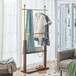 Hanger Double Layer Coat Rack With Solid Wood Partition - Gold / Walnut
