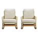 Contemporary Minimalist Wicker Rocking Chair Set With Soft Polyester Cushions And Durable Wooden Frame For Indoor And Outdoor Spaces - Ivory