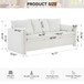 Modern 3 Seater Sofa Chenille Couch Plush Triple Seater Sofa With High Density Foam Cushions, Deep Seat Living Room Couch For Family Room, Apartment & Home Theater - Ivory White