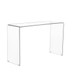 Elegant Transparent Tempered Glass Console Table With Rounded Edges, Modern Sofa Table - Clear