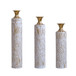 Floor Metal Vases Decorated Metal Vases (Set of 3) Gorgeous Home Decoration Large Glazed Metal Vases - White / Gold