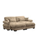 Modern Sectional Sofa With Ottoman, Round Bolster Armrests, Waist And Throw Pillows