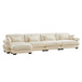 Modern Sectional Sofa With Ottoman, Round Bolster Armrests, Waist And Throw Pillows