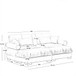 Modern Sectional Sofa With Ottoman, Round Bolster Armrests, Waist And Throw Pillows