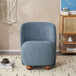 Modern Low Back Accent Upholstered Armless Living Room Chairs, Round Feet