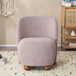 Modern Low Back Accent Upholstered Armless Living Room Chairs, Round Feet