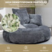 Lazy Sofa High Back Bean Bag Chair Couch With 3 Pillows