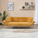 Luxury Corduroy Foldable Double Sofa Bed With Folding Armrests