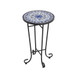 French Country Patio Side Table With Vibrant Tile Top