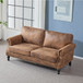 Rolled Arm Sofa With Nailhead Trim With Wooden Legs