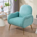 Modern Accent Chair With Metal Legs, Snowflake Fabric Armchair