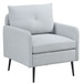 Contemporary Accent Chair With Metal Legs, Comfy Chenille Fabric Armchair