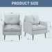 Contemporary Accent Chair With Metal Legs, Comfy Chenille Fabric Armchair
