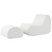 Curved Lounge Chair With Ottoman And High Resilience Foam