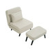 3 In 1 Foldable Linen Chaise Lounge With Adjustable Backrest
