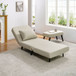 3 In 1 Foldable Linen Chaise Lounge With Adjustable Backrest