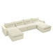 Modern L Shaped Modular Beanbag Sofa, Comfortable Lazy Style, Compression Sponge And Cloth