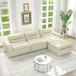Modern L Shaped Modular Beanbag Sofa, Comfortable Lazy Style, Compression Sponge And Cloth