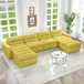 Modern L Shaped Modular Beanbag Sofa, Comfortable Lazy Style, Compression Sponge And Cloth