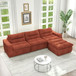 Modern L Shaped Modular Beanbag Sofa, Comfortable Lazy Style, Compression Sponge And Cloth