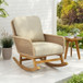 Contemporary Minimalist Wicker Rocking Chair With Soft Polyester Cushions