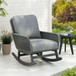 Contemporary Minimalist Wicker Rocking Chair With Soft Polyester Cushions