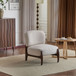 Modern Boucle Lounge Chair With Solid Wood Fram