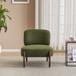 Modern Boucle Lounge Chair With Solid Wood Fram