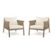 Modern Outdoor Woven Lounge Chair With Solid Frame And Cushions