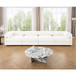 Stylish Chenille Sofa With Storage Seat And Cylindrical Backrest