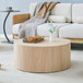 Cylindrical Coffee Table With Material For Living Room