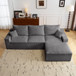 L Shaped Sectional Sofa, Full Compression 3 Seater Cloud Couch With Chaise