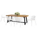 7 Piece Outdoor Modern Dining Set With Stackable Chairs
