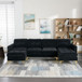 Modern L - Shape Convertible Sectional Sofa With Movable Ottoman