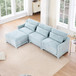 Stylish Sofa With Ottoman And Lumbar Pillows, Ergonomic Design