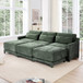 Stylish Sofa With Ottoman And Lumbar Pillows, Ergonomic Design