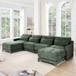 Stylish Sofa With Ottoman And Lumbar Pillows, Ergonomic Design