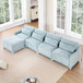 Stylish Sofa With Ottoman And Lumbar Pillows, Ergonomic Design